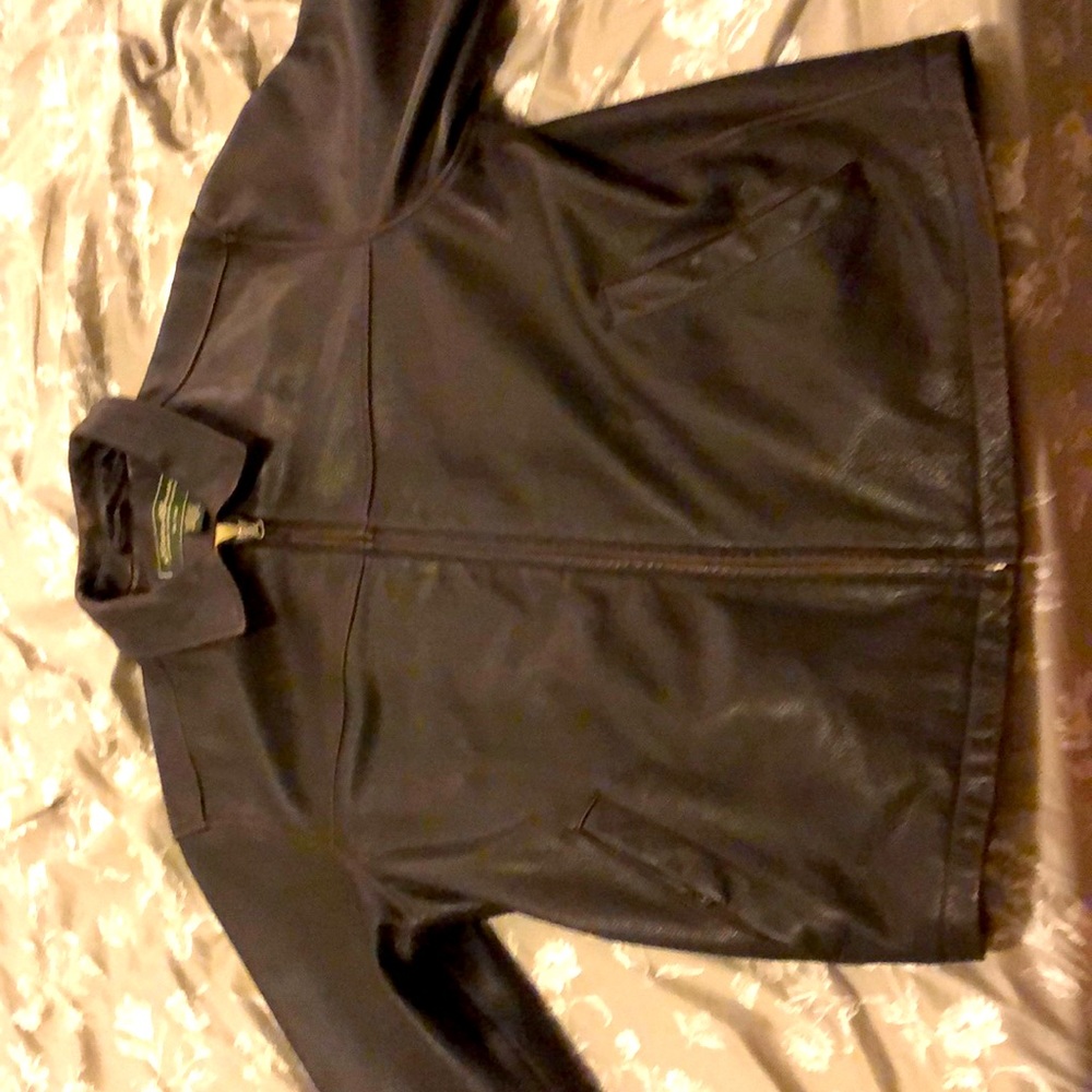 Brown leather jacket